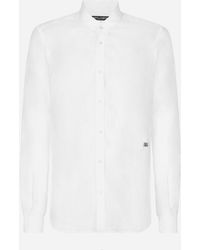 Dolce & Gabbana - Linen Martini-Fit Shirt With Dg Hardware - Lyst