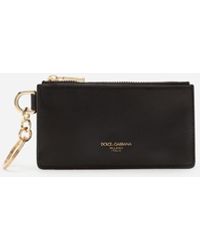 Dolce & Gabbana Calfskin Card Holder With Heat-stamped Logo - Black