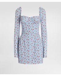 Dolce & Gabbana - Silk Dress With Floral Motif - Lyst