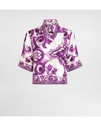 Dolce & Gabbana - Majolica-Print Silk Shirt - Lyst
