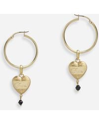 Dolce & Gabbana - Boucles D'Oreilles Sicily En Jaune 18 Carats Et Jade Noir - Lyst
