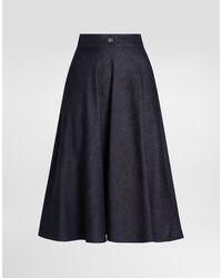 Dolce & Gabbana - Gonna Longuette A Ruota - Lyst