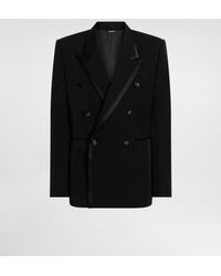 Dolce & Gabbana - Double-Breasted Satin-Trim Suit Jacket - Lyst