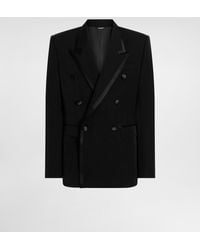 Dolce & Gabbana - Doppelreihiges Jackett Mit Satinbesatz - Lyst