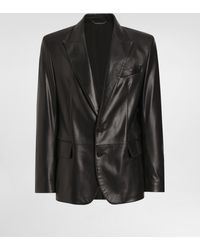 Dolce & Gabbana - Single-Breasted Sicilia Light Leather Jacket - Lyst