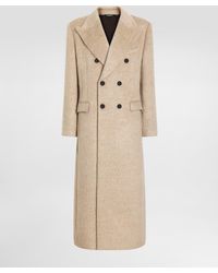 Dolce & Gabbana - Long-Haired Mohair Blend Double-Breasted Coat - Lyst