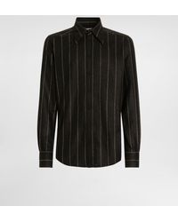 Dolce & Gabbana - Pinstriped Flannel Shirt - Lyst