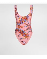 Dolce & Gabbana - Carretto-Print One-Piece Swimsuit - Lyst