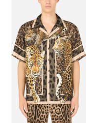 Dolce & Gabbana Silk Hawaiian Shirt With Leopard Print - Multicolour
