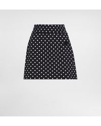 Dolce & Gabbana - Jersey Miniskirt With Polka-Dot Print And Logo Label - Lyst