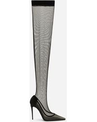 Dolce & Gabbana - Kim サイハイブーツ ストレッチチュール - Lyst