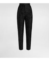 Dolce & Gabbana - Peony-Motif Brocade Trousers - Lyst