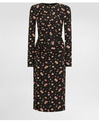 Dolce & Gabbana - Small Floral-Print Charmeuse Dress - Lyst