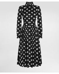 Dolce & Gabbana - Robe Mi-Longue En Charmeuse À Imprimé Dg All-Over - Lyst