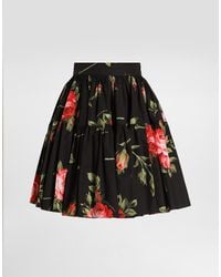 Dolce & Gabbana - Rose Bouquet-Print Short Skirt - Lyst