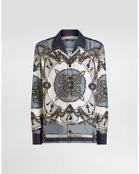Dolce & Gabbana - Cargo-Print Silk Twill Shirt - Lyst
