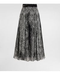 Dolce & Gabbana - ファープリント シフォン ロンゲット サーキュラースカート - Lyst