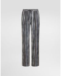 Dolce & Gabbana - Stripe-Print Silk Twill Vanity Trousers - Lyst