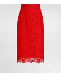 Dolce & Gabbana - Cordonetto Lace Midi Pencil Skirt - Lyst