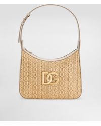 Dolce & Gabbana - Schultertasche Aus Gehäkeltem Bast - Lyst
