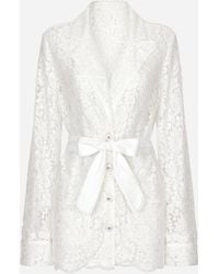 Dolce & Gabbana - Lace Single-Breasted Blazer - Lyst