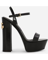 Dolce & Gabbana - プラットフォームサンダル シャイニーカーフスキン - Lyst