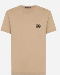 Dolce & Gabbana - Short-Sleeved T-Shirt With Dg Embroidery - Lyst