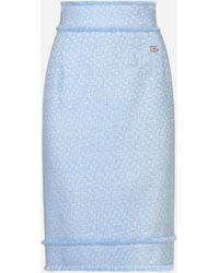 Dolce & Gabbana - Dgロゴ ラッセルツイード ロンゲット ペンシルスカート - Lyst