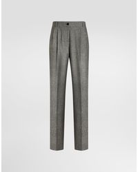 Dolce & Gabbana - Glen Plaid Flannel Trousers - Lyst