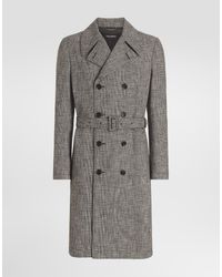 Dolce & Gabbana - Double-Breasted Glen Plaid Cotton Coat - Lyst