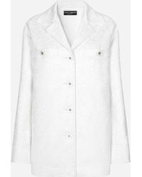 Dolce & Gabbana - Short Single-Breasted Brocade Coat - Lyst
