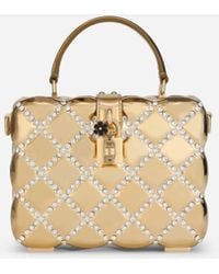 Dolce & Gabbana - Dolce Box Rhinestone-Embellished Top-Handle Bag - Lyst