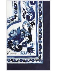 Dolce & Gabbana - Large Majolica-Print Silk Twill Scarf (140X140) - Lyst