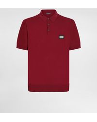 Dolce & Gabbana - Wool Polo-Shirt With Branded Tag - Lyst