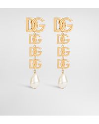 Dolce & Gabbana - Clip-On Earrings With Dg Logo - Lyst