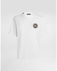 Dolce & Gabbana - Cotton T-Shirt With Patch - Lyst