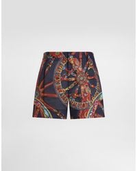 Dolce & Gabbana - Carretto-Print Linen Bermuda - Lyst