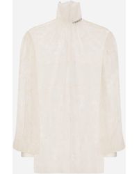 Dolce & Gabbana - Floral Lace Turtle-Neck Blouse - Lyst