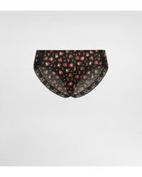 Dolce & Gabbana - Small Rose-Print Lace And Satin Briefs - Lyst