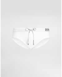 Dolce & Gabbana - Swim Briefs With Logo - Lyst