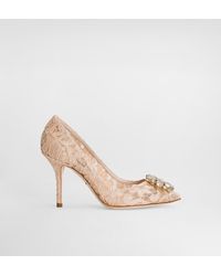 Dolce & Gabbana - Lace Pumps With Brooch Detailing - Lyst