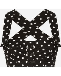 Dolce & Gabbana - Cotton Corset Top With Polka-Dot - Lyst