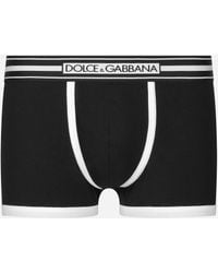 Dolce & Gabbana - Logo-Print Strap Cotton-Blend Boxers - Lyst
