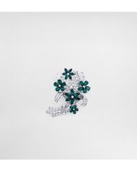Dolce & Gabbana - Spilla Floreale Con Strass - Lyst