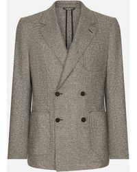 Dolce & Gabbana - Double-Breasted Portofino-Fit Stretch Flannel Jacket - Lyst