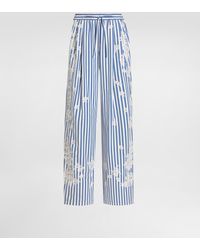 Dolce & Gabbana - Striped Poplin Trousers With Embroidery And Rhinestones - Lyst