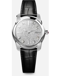 Dolce & Gabbana - Montre Dg7 Pavé En Or Blanc 18 Kt Et Diamants Avec Bracelet En Alligator - Lyst