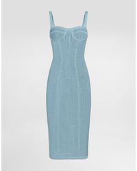 Dolce & Gabbana - Openwork Knit Bustier Dress - Lyst