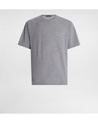 Dolce & Gabbana - T-Shirt Aus Baumwolle Mit Plakette - Lyst