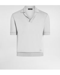 Dolce & Gabbana - Satin Silk Polo Shirt - Lyst